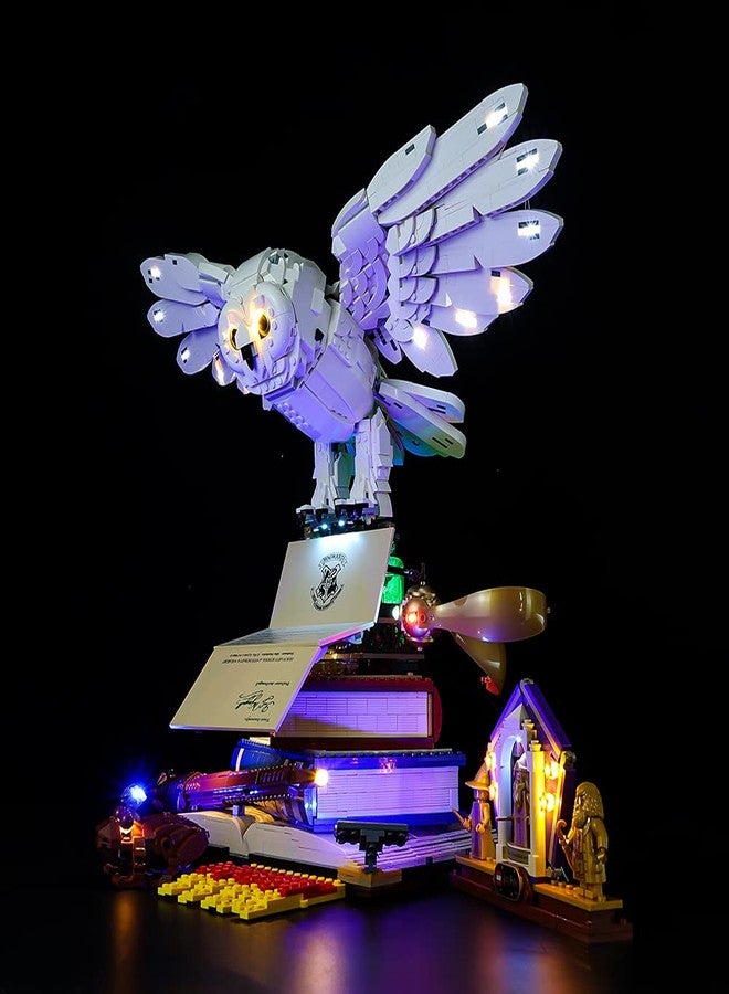 Kyglaring طقم إضاءة LED من Kyglaring متوافق مع مكعبات بناء Lego Hogwarts Icons - إصدار هواة الجمع 76391، ملحقات إضاءة مطورة لمجموعة نموذج 76391 (النموذج غير متضمن)، إصدار صوت RC - Image 3